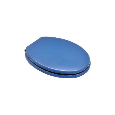 Abattant WC universel mode'le Top 43-46x37 cm abattant WC en fonte de bois Bleu Entraxe infe'rieur 13,5-18 cm avec charnie'res re'glables Blu Fondale