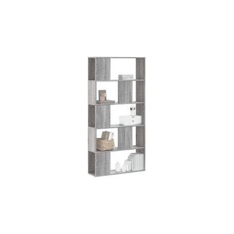 Bibliothèque 5 niveaux sonoma gris bois d'ingénierie (1/5)