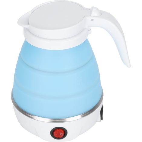 Bouilloire électrique pliable en silicone portable 600 W pour la maison, compatible avec les tensions européennes 220-240 V (bleue) (1/5)
