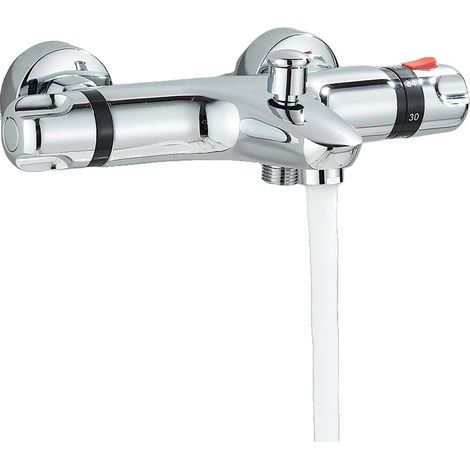 Mélangeur de Douche Thermostatique, Double Poignée, Design Classique, Vanne Chrome B (1/2)