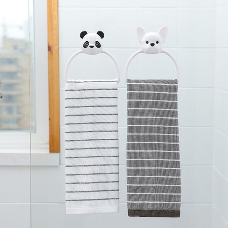 Lot de 2 Porte-serviettes mural sur mesure, design moderne, fixation murale robuste, idéal salle de bain et cuisine (1/5)
