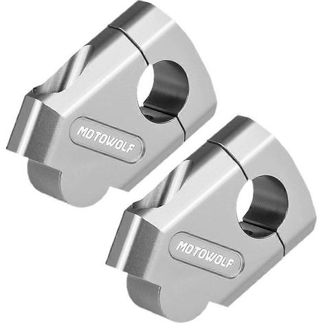 Paar Lenkererhöhungen, 22 mm 28 mm Höherlegungswinkel für Offroad-Motorräder - MDL3517B silber.