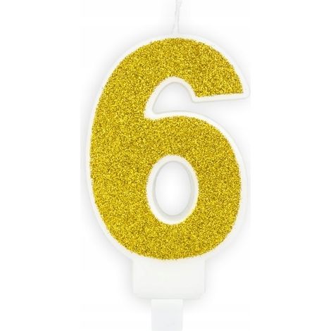 Candela numero 6, oro, 1 pz. (1/2)