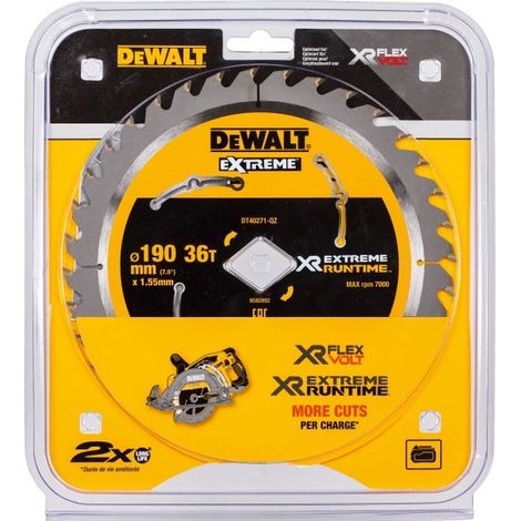 DEWALT Extreme Runtime FlexVolt Circular Saw Blade 190mm x Diamond x 36T DEWDT40271QZ
