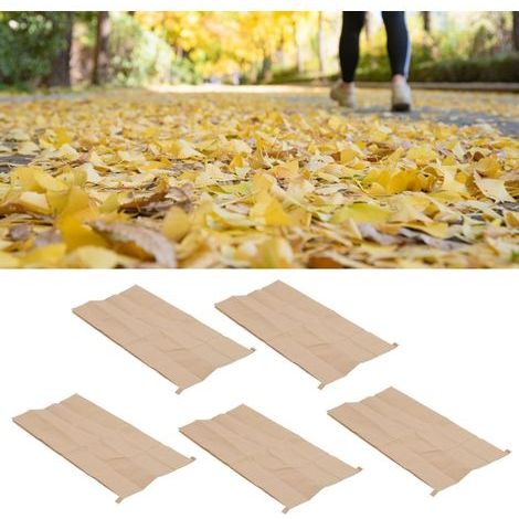 5er-Packung faltbare Kraftpapier-Verbundsäcke, wasserdicht, 100 x 50 cm, zur Aufbewahrung von Grünabfällen im Garten (1/4)