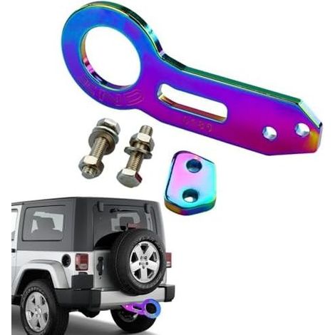 Abschleppösen-Set aus Aluminiumlegierung für Pkw und Lkw. Abschleppöse aus Aluminiumlegierung für die Hinterachse zur Befestigung an Stoßstangen und anderen Fahrzeugen. Zubehör für SUVs und Lkw. (1/5)