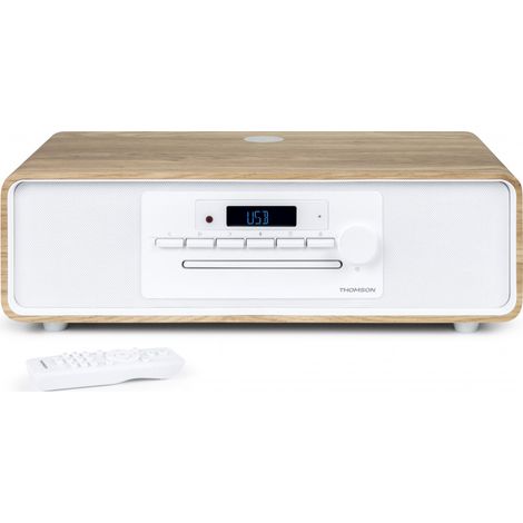 Thomson – Micro-chaîne HiFi Bluetooth 5.0 – Lecteur CD, USB, Radio FM – 60W, AUX-IN, Chargeur induction – MIC301IBT