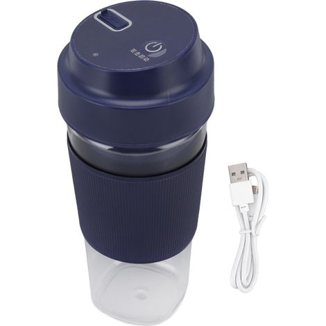 Tasse à jus électrique portable 300ML, batterie 1200mAh rechargeable USB, idéale pour bureau, maison et voyages, couleur bleue. (1/5)