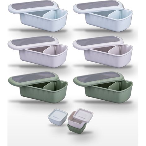Lot de 6 Lunchbox 1L et Set de 3 boîtes à sauce Fackelmann Storage (1/5)