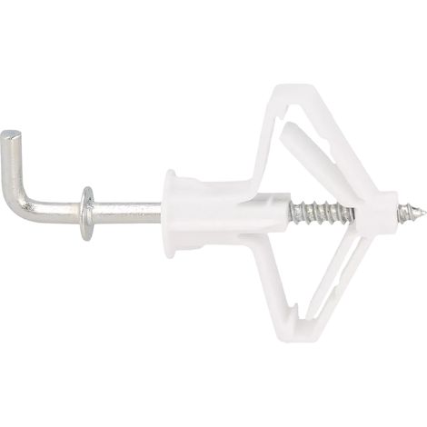 Tassello a farfalla in plastica con gancio dritto per cartongesso da 8 mm - blister - 6 pezzi (1/2)