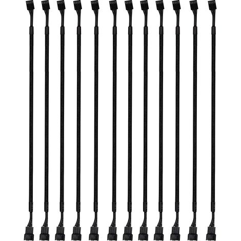12 PCS 4PIN/3PIN PWM Câble de Ventilateur PC,Ordinateur Cas cable PWM,Adapté à Différents Types de Radiateurs Large Chassis Puissance Carte Mère d'extension à manchon noir