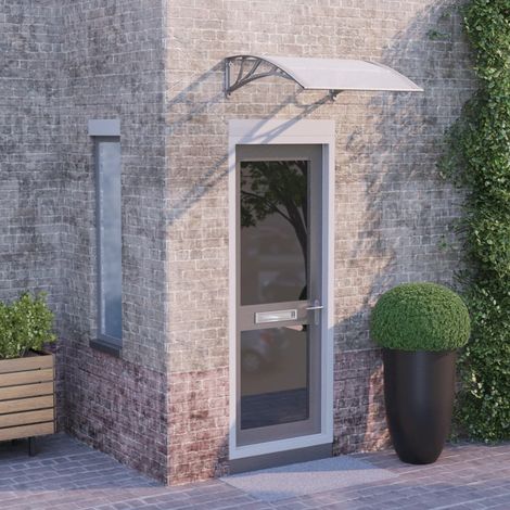 Store banne Store extérieur Auvent de porte Gris et transparent 80x75 cm Polycarbonate CFW49466 (1/5)