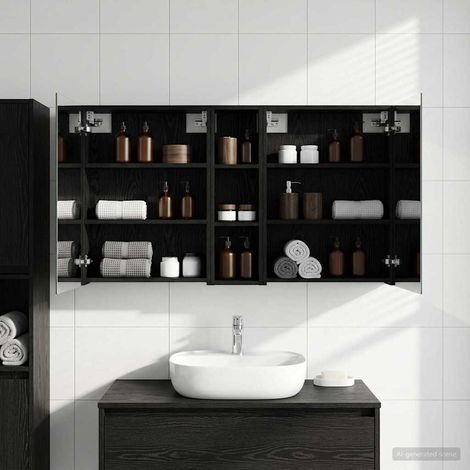 Ensemble de Meubles de Salle de Bain 3 pc 120 x 14,5 x 70 cm (1/5)