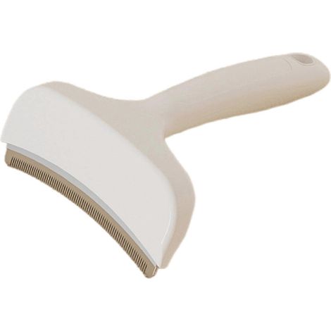 Brosse de démêlage pour chats à poils longs - Peigne en forme de V éliminant 95 % des poils morts, brosse autonettoyante pour le toilettage à domicile (blanc) (1/5)