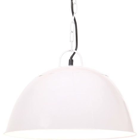 Lampe suspendue industrielle vintage 25 W Blanc Rond 41 cm E27 CFW68748 (1/5)