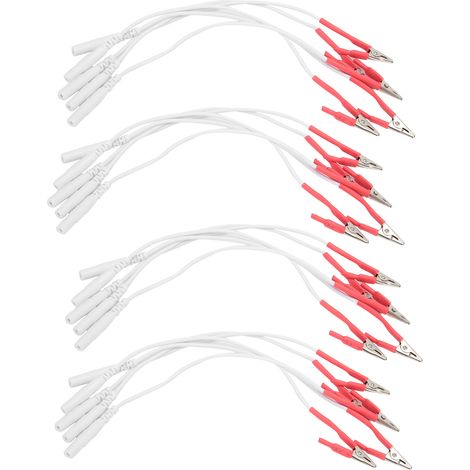 20 pièces / sachet Câbles Électrodes Pinces pour Appareil de Physiothérapie TENS (1/5)