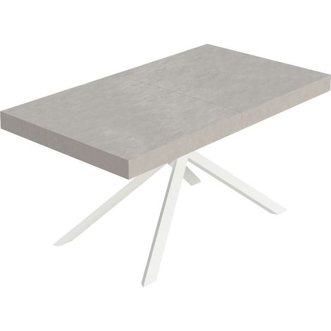 Tavolo Allungabile 160/420x90 cm Niket Cashmere Gambe Bianche