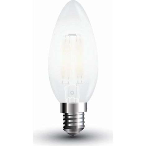 V-TAC E14 LED-Lampe, 4 W, 100 lm/W, Kerzenfilament, Satin, Kaltweiß
