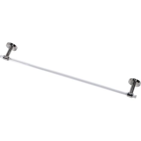Porte-serviette mural acrylique minimaliste luxe 60cm avec accessoires et outil installation [Brosse à dents électrique,Blanc] (1/5)