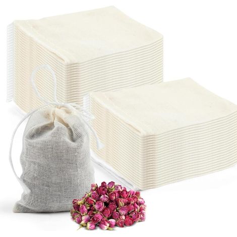 50 unités Pochon Tissu avec Cordon de Serrage Petits Sacs en Coton Sachet à Remplir 6 x 8cm Sacs en (1/4)