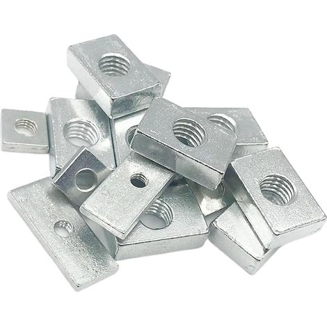 Écrous carrés 10/50 pièces en acier au carbone galvanisé pour profilés (1/5)