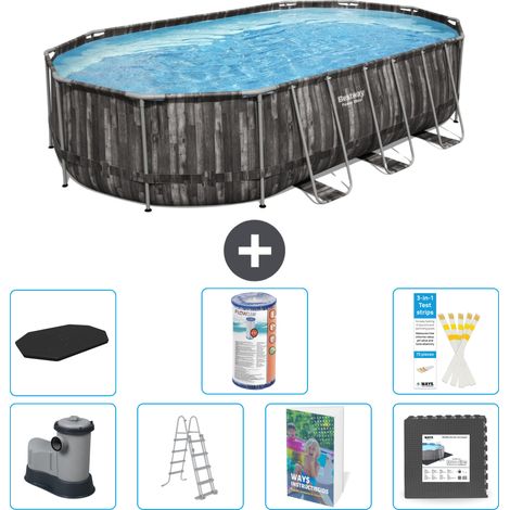 Bestway Power Steel Oval - 610x366x122 cm - 8-teilig S563