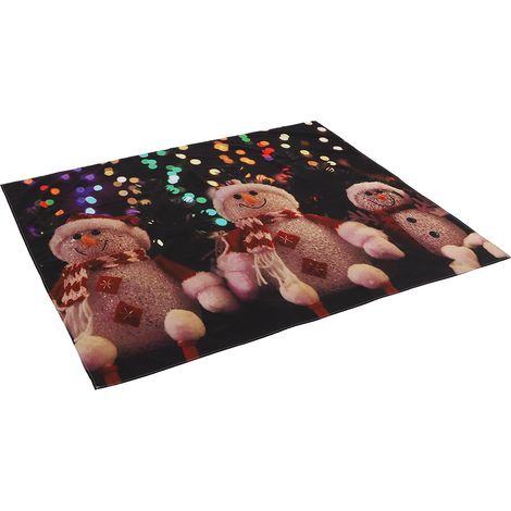 Tapisserie murale/couverture/tapis décoratif à motif bonhomme de neige mignon pour Noël, 150 x 130 cm (1/5)