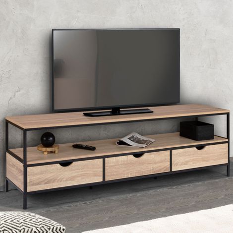 DETROIT Soporte de TV de 3 cajones de diseño industrial 160 cm (1/5)