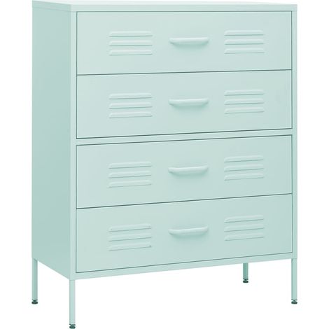 Commode,Armoire de rangement Vert menthe 80x35x101,5 cm Acier CFW68245 (1/5)