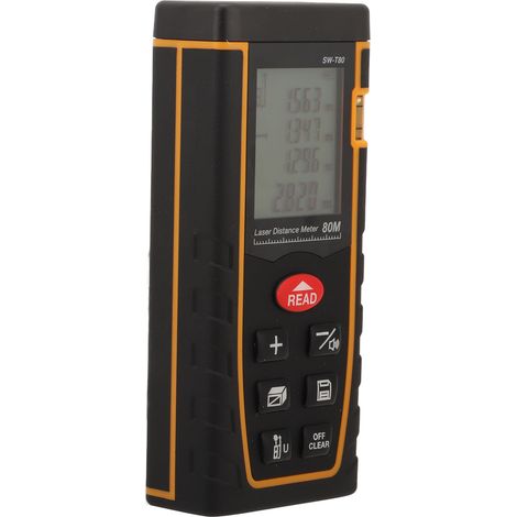 Télémètre laser portable SW-T80, instrument de mesure infrarouge à main, règle électronique laser classe II (type 2), 630-670nm, 1mW, sans pile incluse, emballage anglais. (1/5)