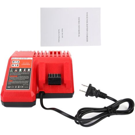 Chargeur de batterie pour Milwaukee, 18V Li-ion fonctions de sécurité intégrées Milwaukee Lithium M18