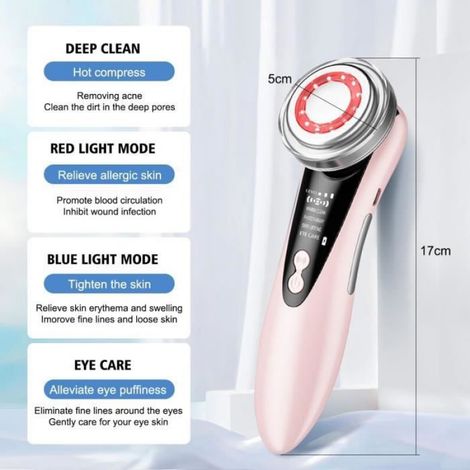 Appareil Anti Rides - LED Rouge Et Bleue - Micro-courant EMS - Nettoyage Ionique - 1 Piece (1/4)