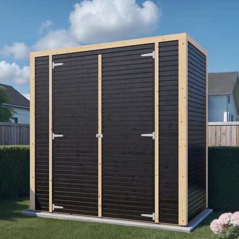 Abri de jardin bois Bertilo Fineline 18mm 2,13m² cm noir (1/5)