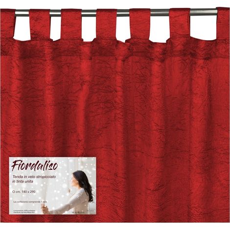 TENDA FIORDALISO in tinta unita BORDEAUX CM. 140X290 confezionata (1/5)