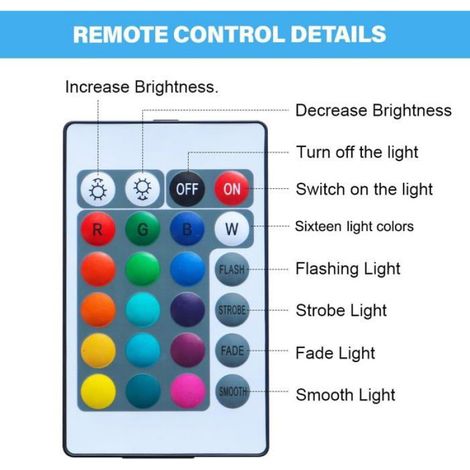 Veilleuse - Lanterne LED - Rechargeable par USB - Lampe de chevet - Veilleuse RGB 16 couleurs - Avec télécommande - Effet diamant (1/5)