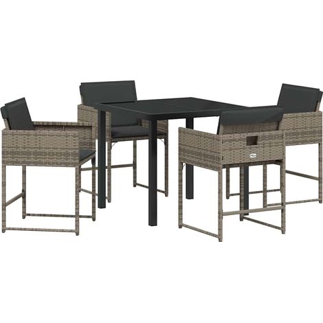Maison Exclusive - Conjunto de Comedor de Jardín 5 pcs Gris ratán (1/5)