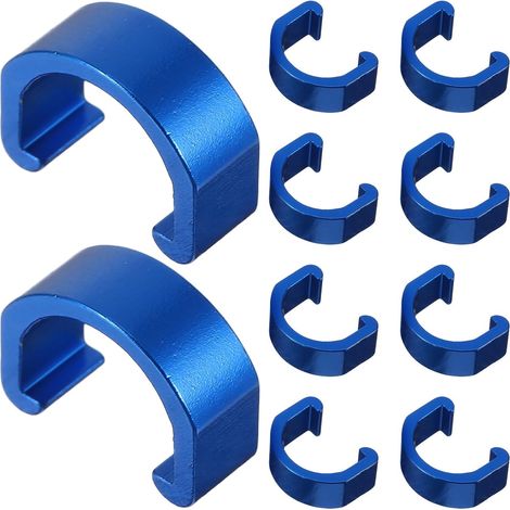 10pièces Lot de Clips U Aluminium pour Fixation Câbles Vélo Boucle C Réutilisable Légère Compatible Vtt Bmx et Route Accessoire Frein Hydraulique Bleu (1/5)
