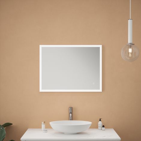 Stockholm LED Mirror - 600 x 800 x 24mm IP44 Rated Diffused Border Natural White 4000K Demister (1/5)