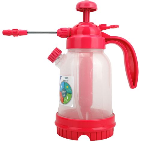 Pulvérisateur à pression 1,8L - Pulvérisateur de jardin en PP rouge rose avec buse réglable et valve de sécurité pour arrosage et traitement (1/5)