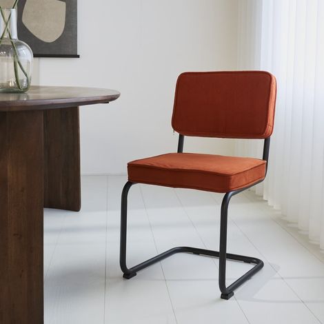 Chaise de salle à manger Remo couleur cuivre en velours côtelé - (1/5)