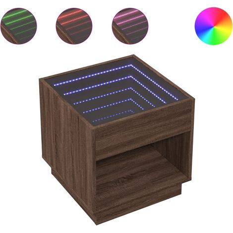 Maison Exclusive - Comodino con LED Infinity Rovere Marrone 50x50x50 cm