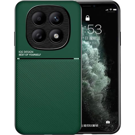 Coque pour Xiaomi Redmi Note 15 5G/Poco M8 5G, Grâce Exquis Mode Texture Doux Étui, Premium Très Mince Antichoc Antidérapante TPU + PU Bumper Silicone Housse. Vert (1/5)