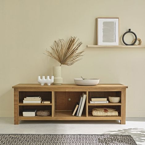 Meuble TV en teck massif 150 cm