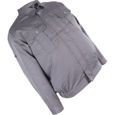Veste ventilée rafraîchissante, dissipation thermique efficace, protection UV, vêtements climatisés avec ventilateurs pour travaux extérieurs sur les chantiers, XXXL gris clair (1/5)