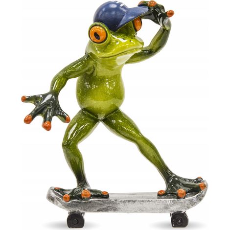 Froschfigur auf einem Skateboard mit Kappe (1/5)