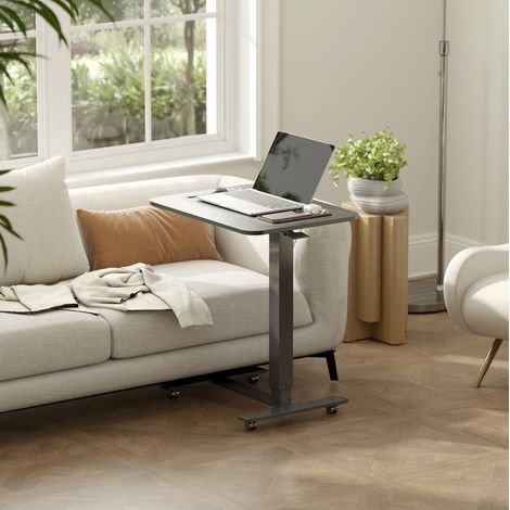 Bureau debout réglable en hauteur avec 4 roulettes, 65 x 48 x 73-110 cm, noir, REDOM (1/5)