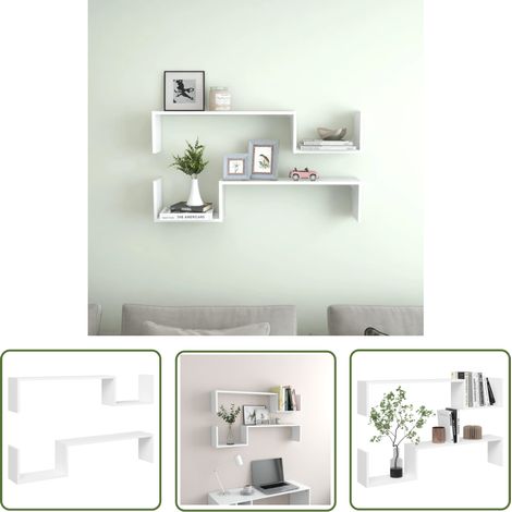 The Living Store Wandregale 2 Stk. Weiß 100x15x20 cm Holzwerkstoff - Wandregal - Holzregal - Deko Regal - Wohnraumgestaltung - Aufbewahrungshelf (1/5)