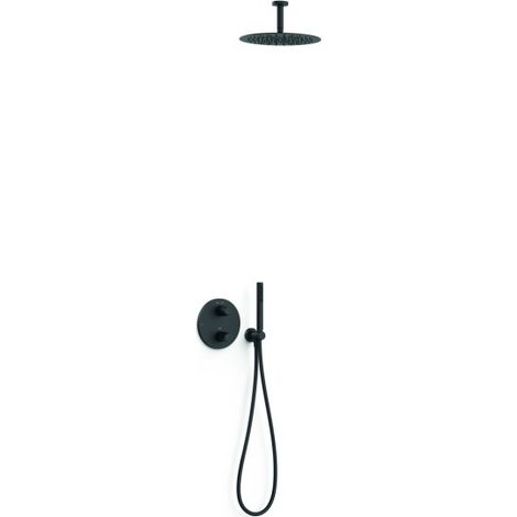 Kit robinet thermostatique encastré 2 voies pour douche Therm-box Noir mat - TRES 28135003NM