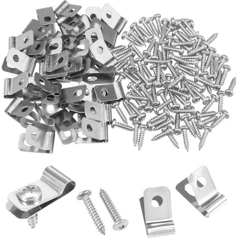 1 Collier de serrage, Acier inoxydable, Pose fil soudé, Clôture bois métal, Usage bétail (1/5)