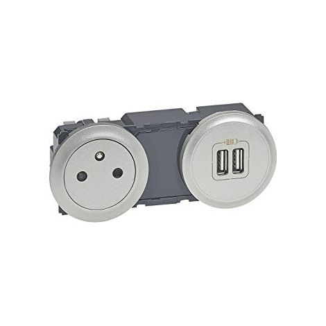 Legrand 068412 - Coprimozzo - Presa standard 2P+T - Titanio